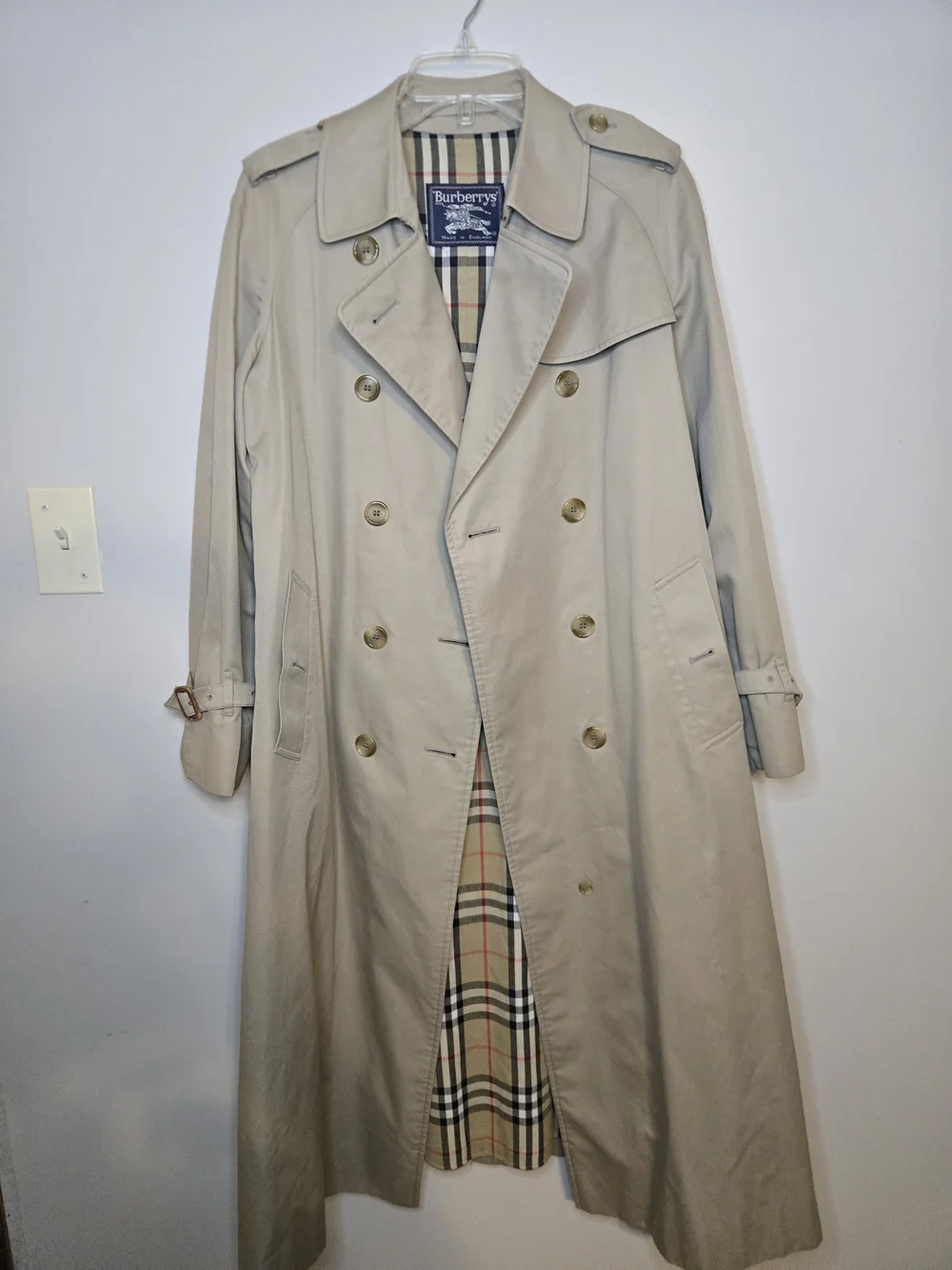 Sold! Vintage 1980 Burberry's Beige Classic Trench Coat Womens Size 12 Long - Picture 2 of 9